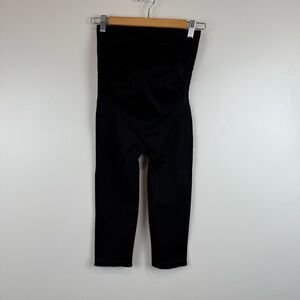Blanqi Belly Support Capri Leggings Women's Size Medium Black Inseam 15.5"